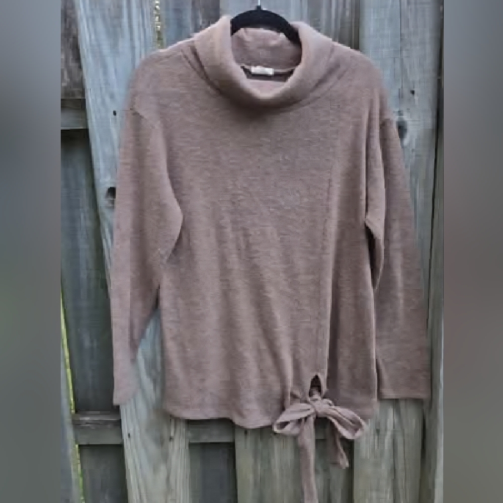 Large Beige Taupe Nude Cowl Neck Sweater Oversized Cozy Winter Warm Cottagecore